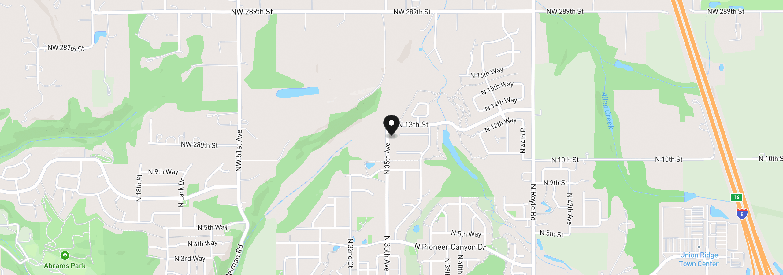 Map showing the location of 3507 N 12th Cir, Ridgefield, Wa 98642
