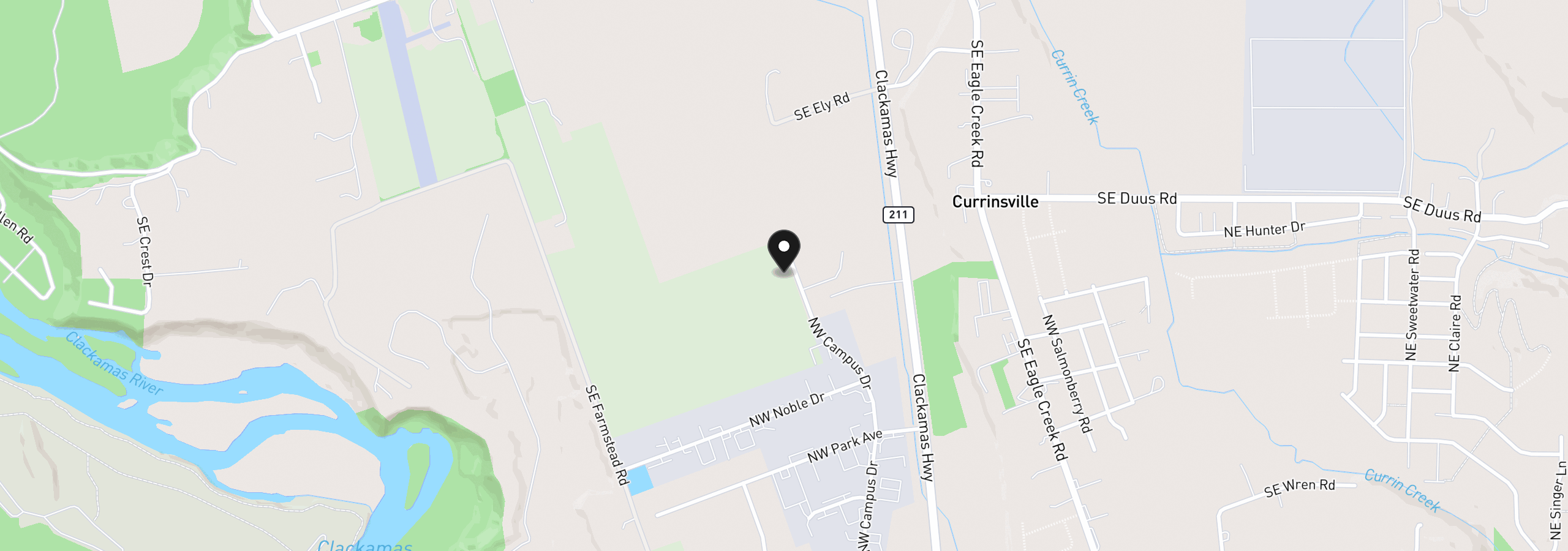 Map showing the location of 3121 NW Campus Dr 36, Estacada, OR 97023