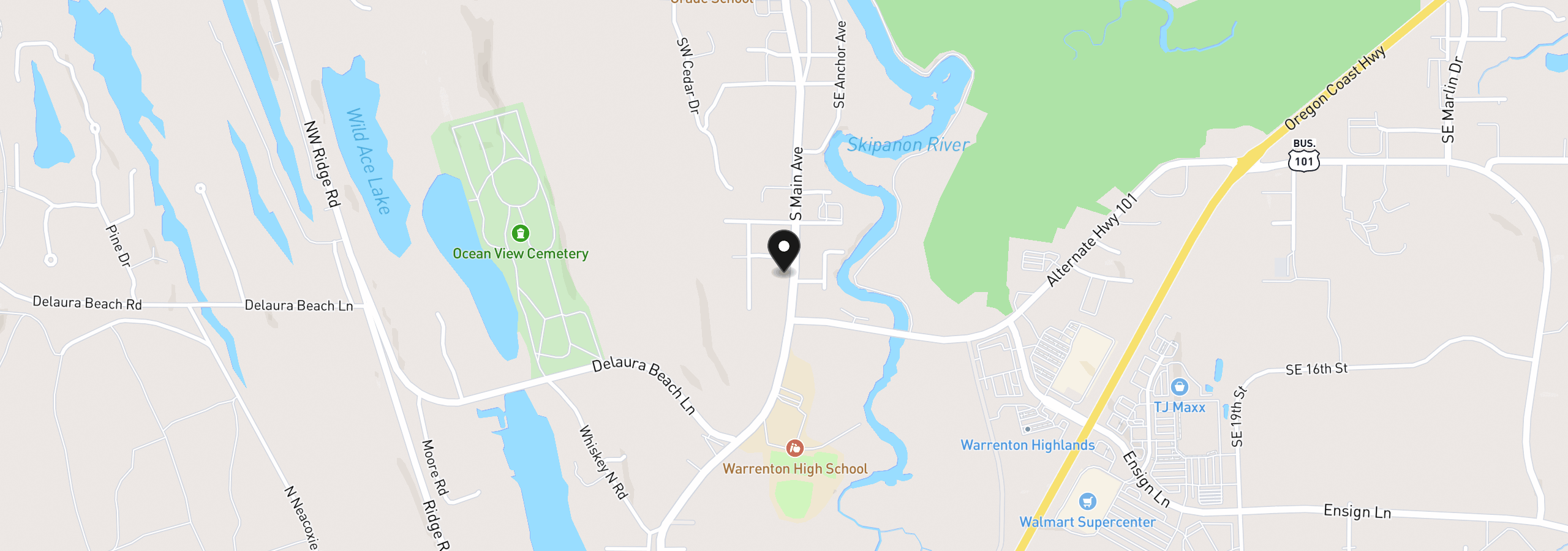 Map showing the location of 1501 S Main Ave, Warrenton, OR 97146
