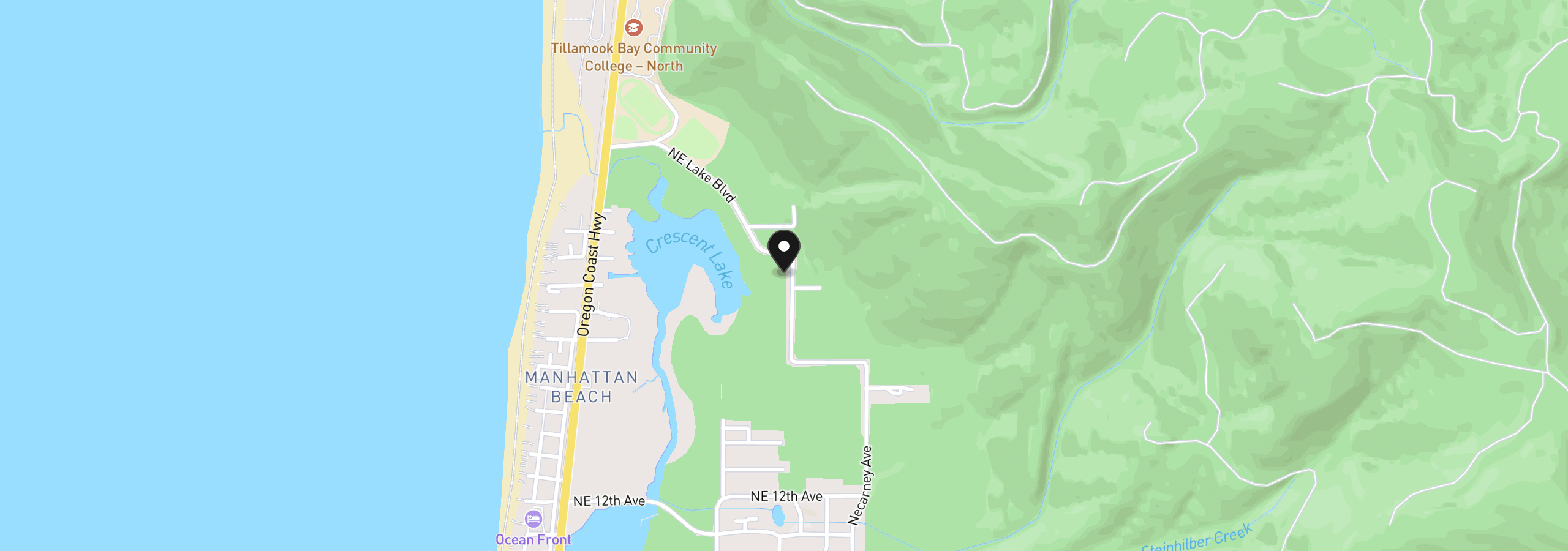 Map showing the location of NE Vl Tillamook (5900) Ave, Rockaway Beach, OR 97136