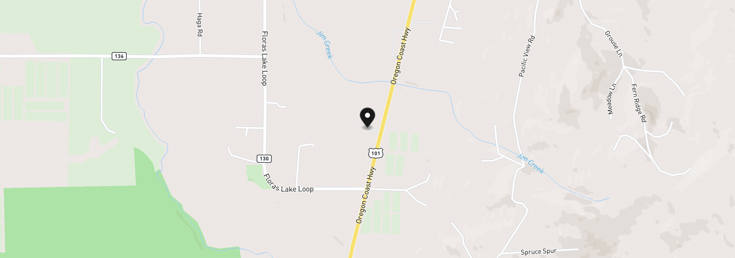 Map showing the location of 47458 Hwy 101, Langlois, OR 97450
