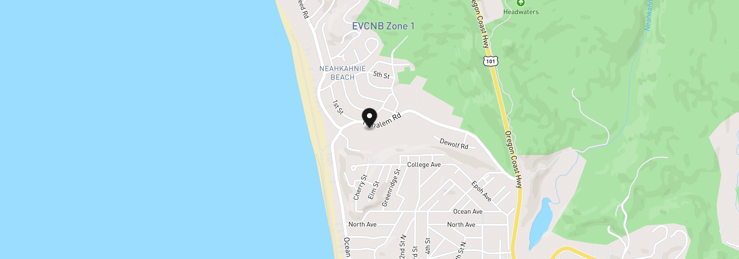 Map showing the location of 8155 Nehalem Rd, Manzanita, OR 97130