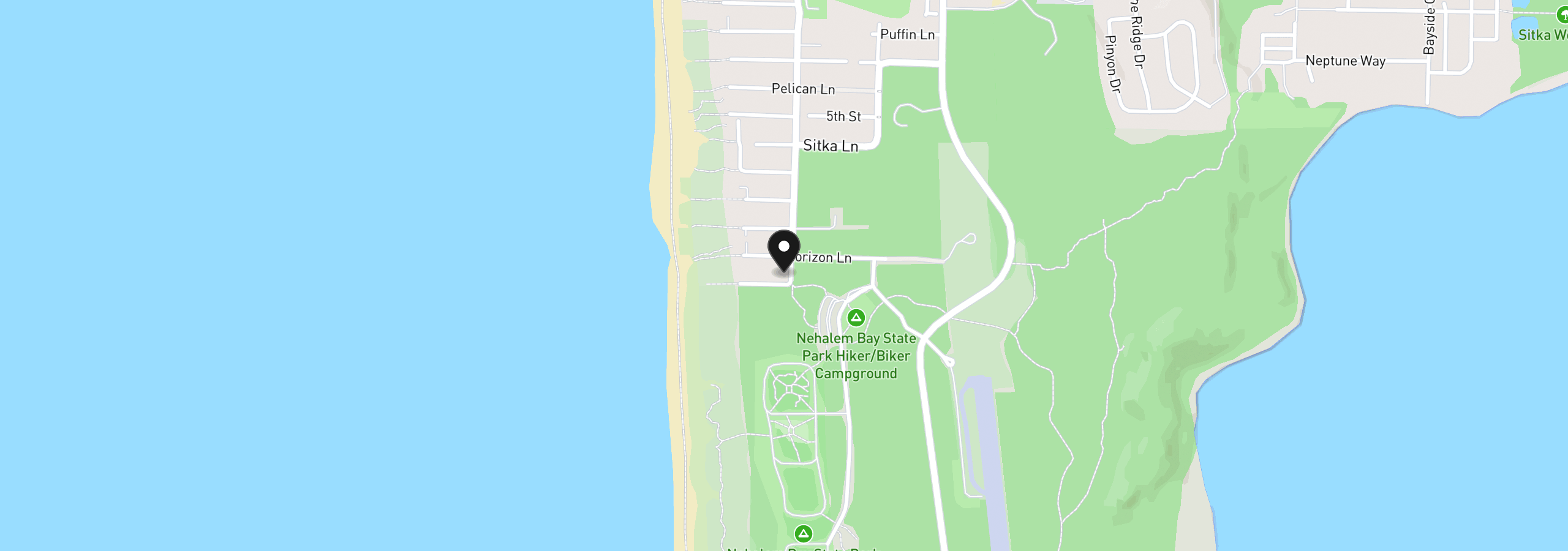 Map showing the location of 34000 Necarney Blvd, Manzanita, OR 97130