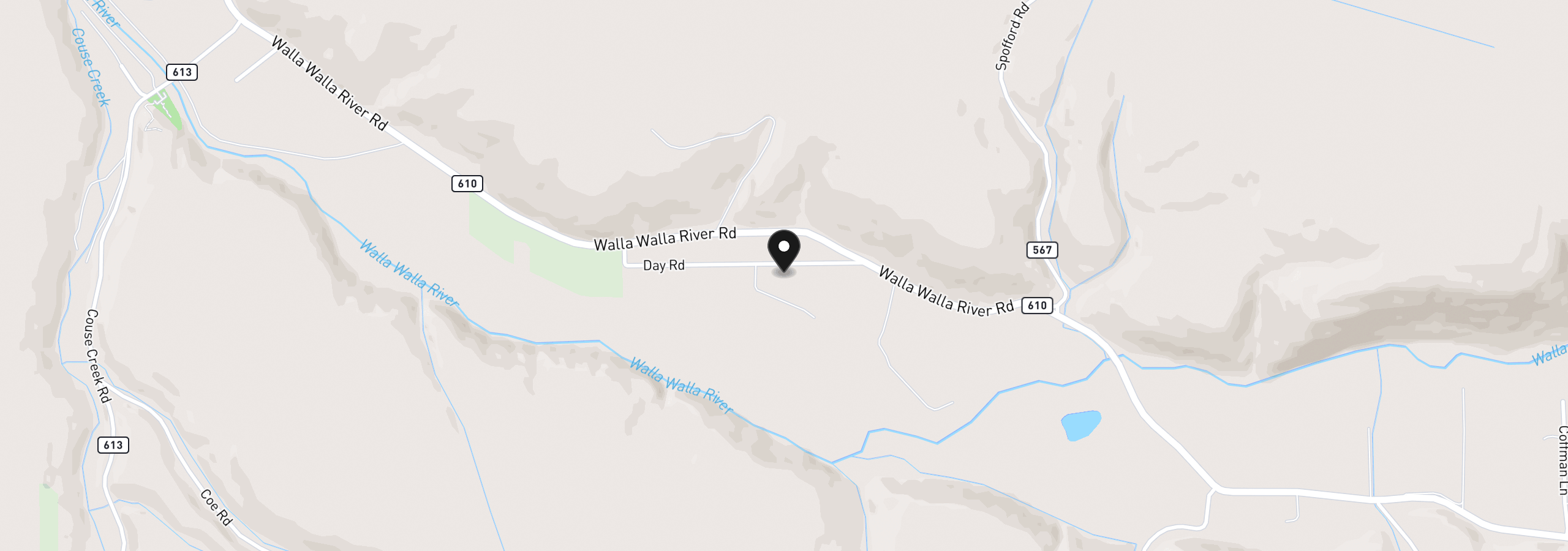 Map showing the location of 54884 Day Rd, Milton-Freewater, OR 97862