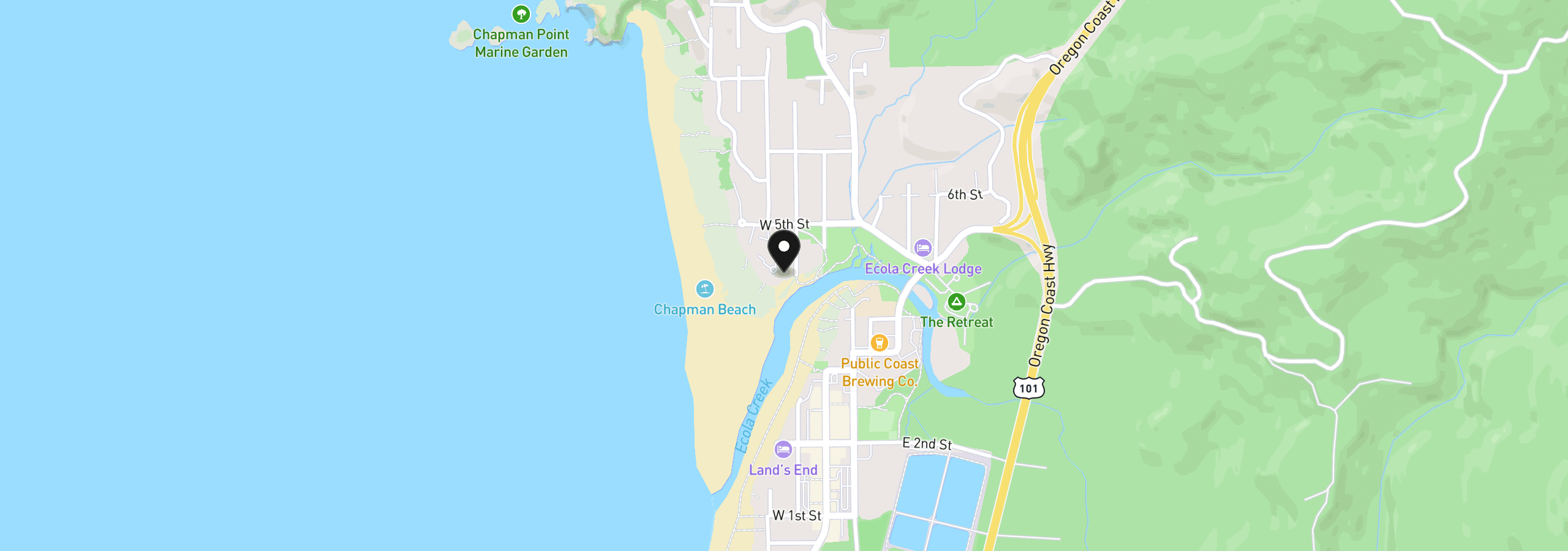 Map showing the location of 455 N Breaker Point Dr 455, Cannon Beach, OR 97110