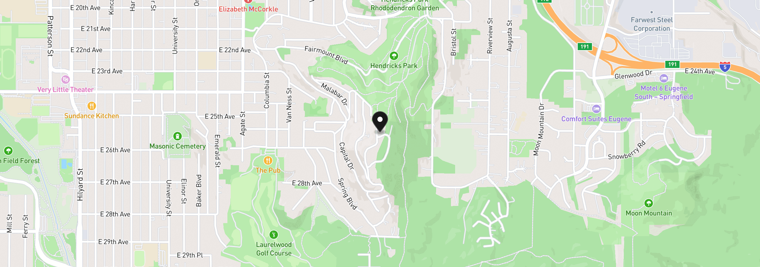 Map showing the location of 2985 Capital Dr 3, Eugene, OR 97403