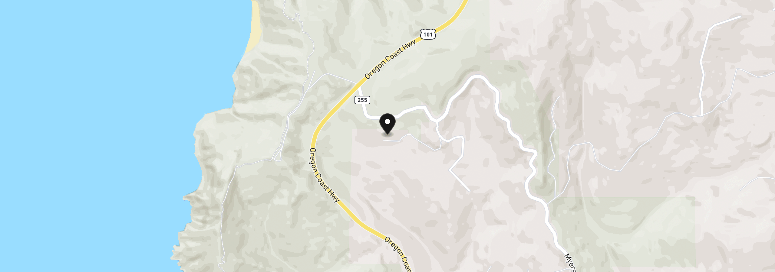 Map showing the location of 26665 Sebastian Ln, Gold Beach, OR 97444