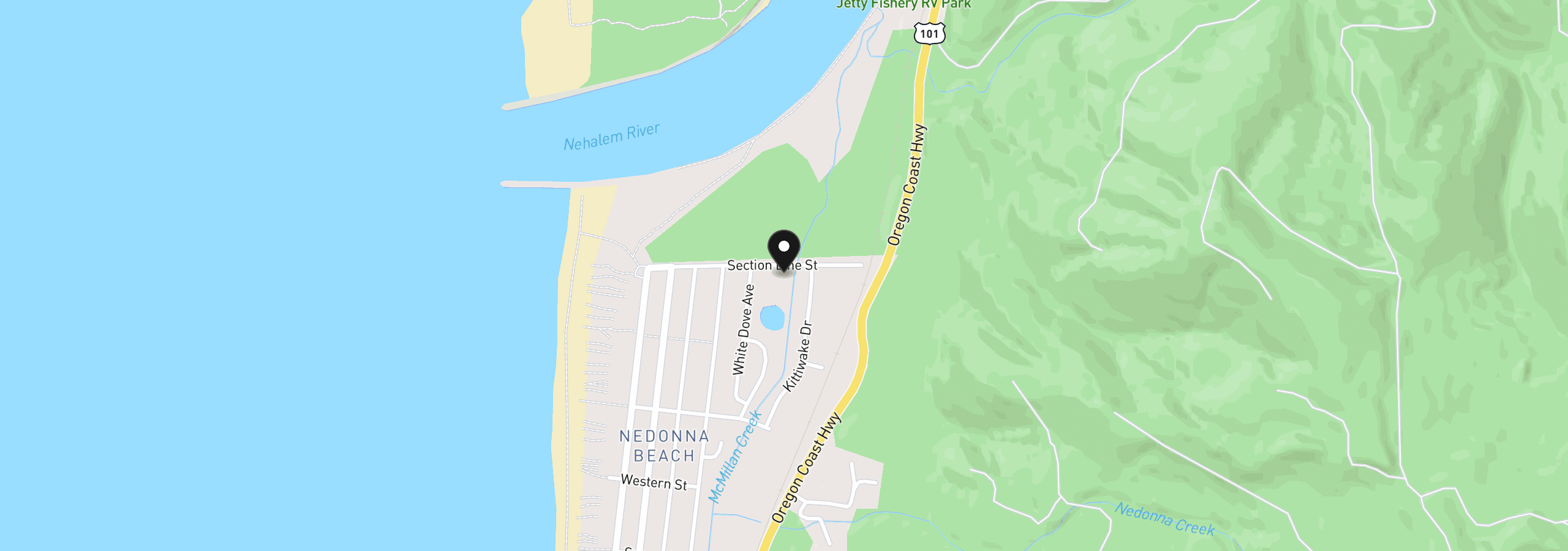 Map showing the location of 9015 Section Line St, Rockaway Beach, OR 97136