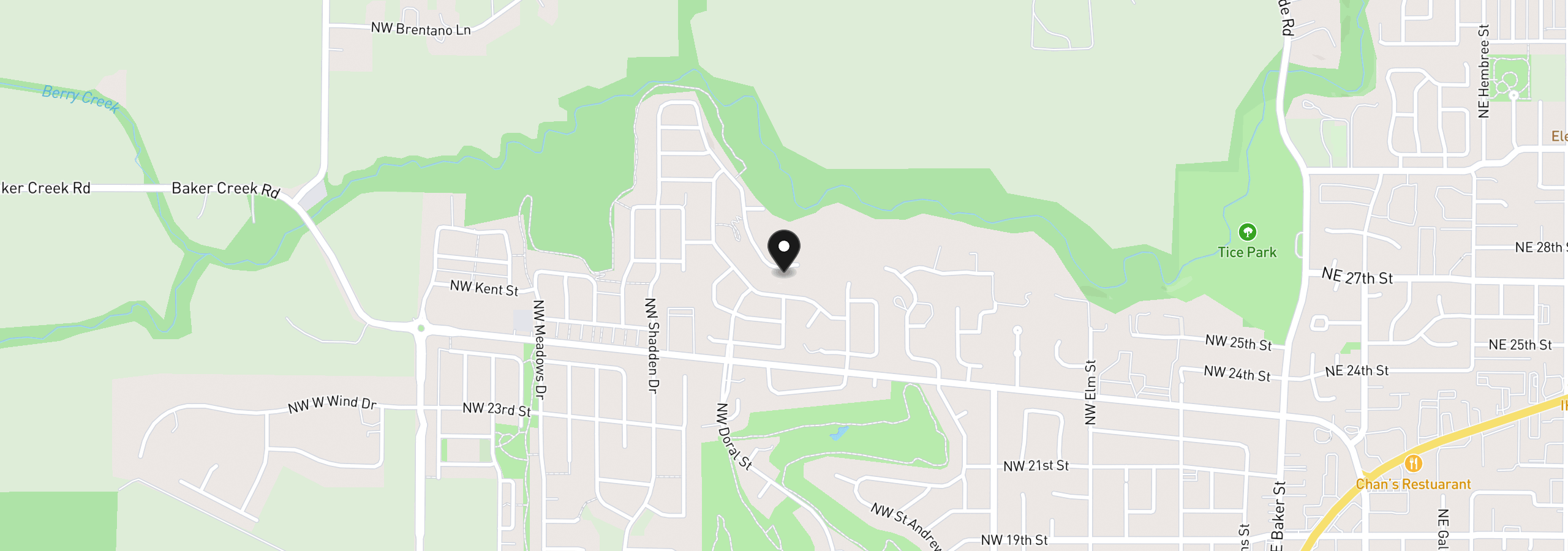 Map showing the location of 2719 NW Pinehurst Dr 03, McMinnville, OR 97128
