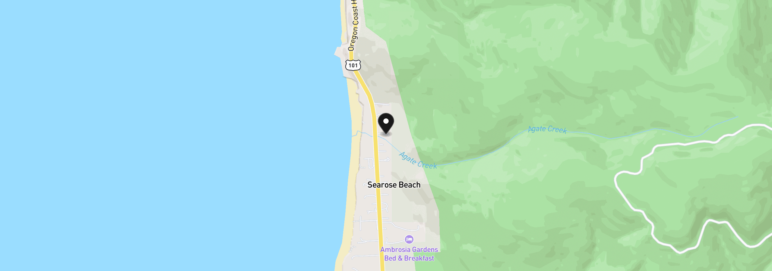 Map showing the location of 95631 S Highway 101, Yachats, OR 97498