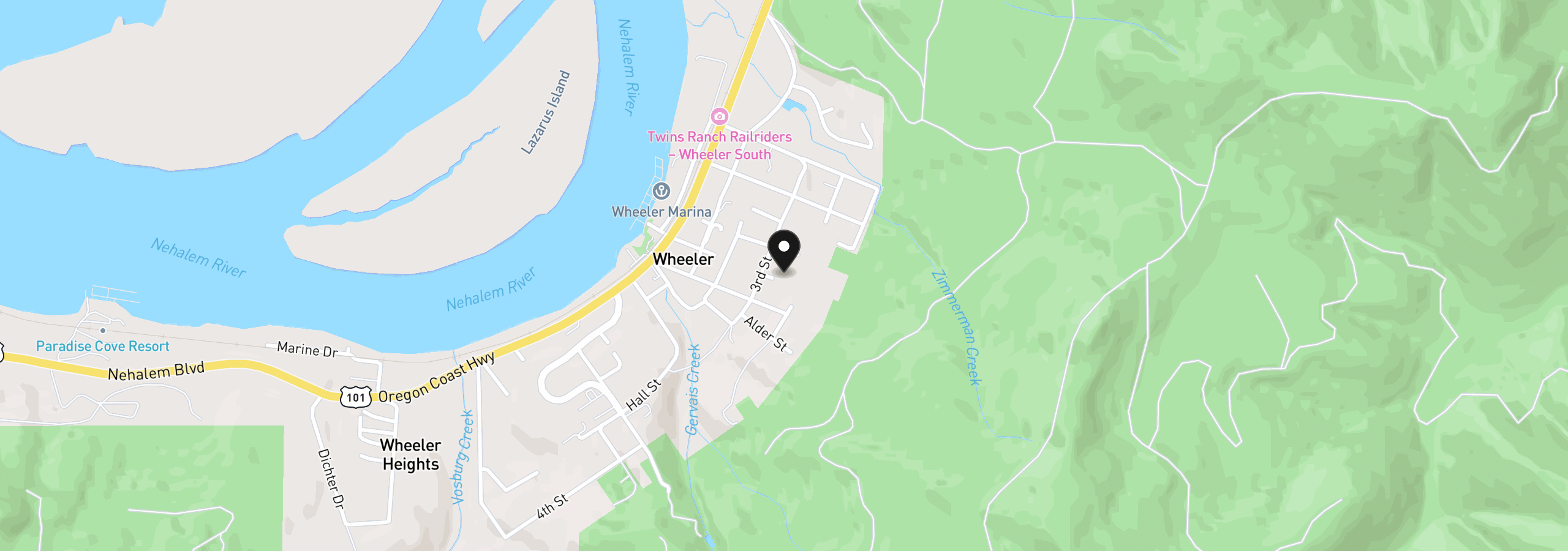Map showing the location of Rector St, Wheeler, OR 97147