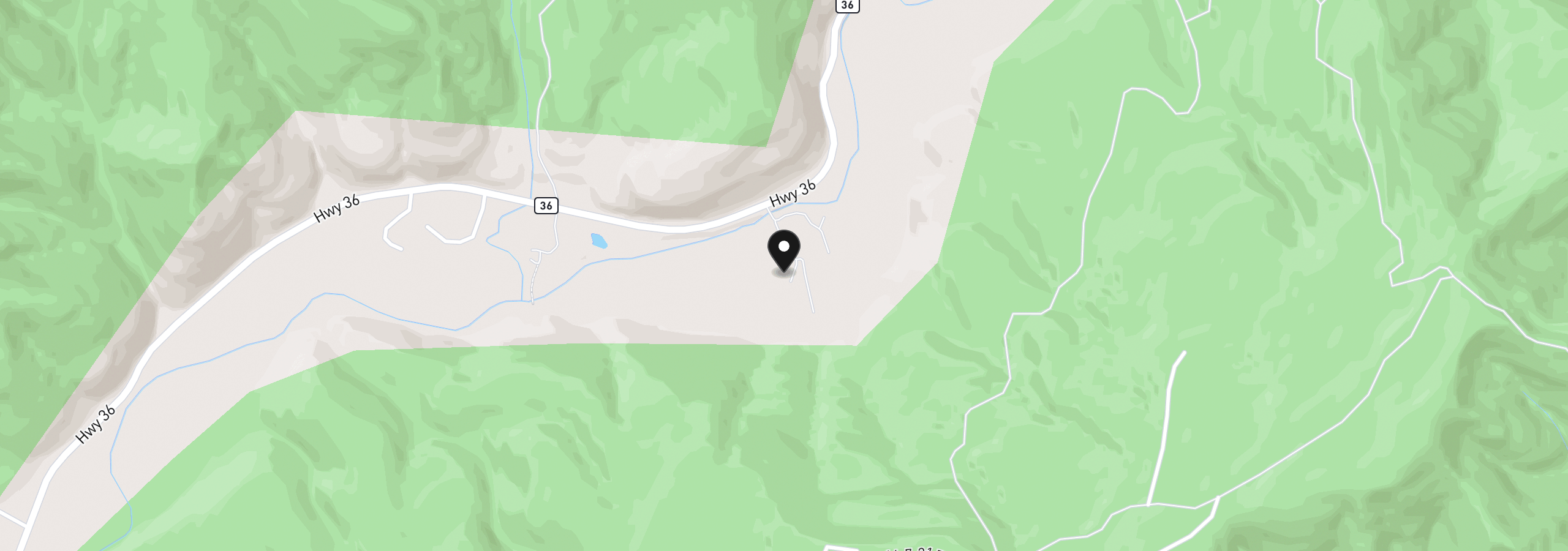 Map showing the location of 18624 Highway 36, Blachly, OR 97412
