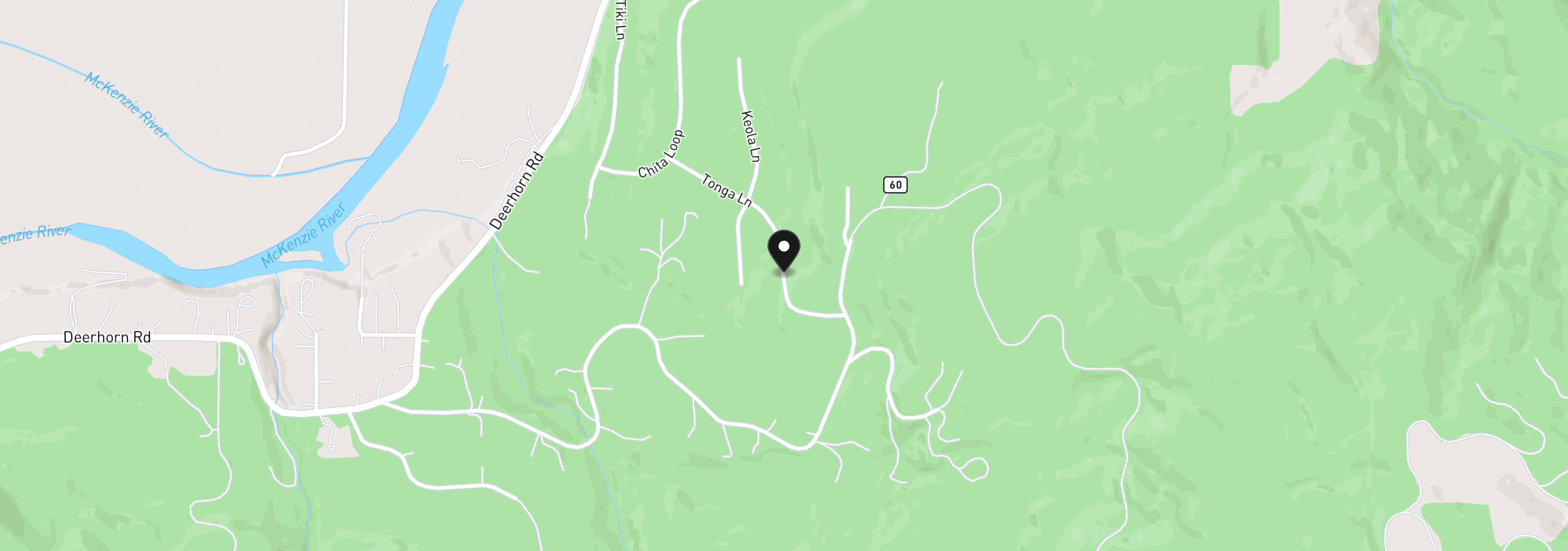 Map showing the location of 0 Tonga Lane, Springfield, OR 97478