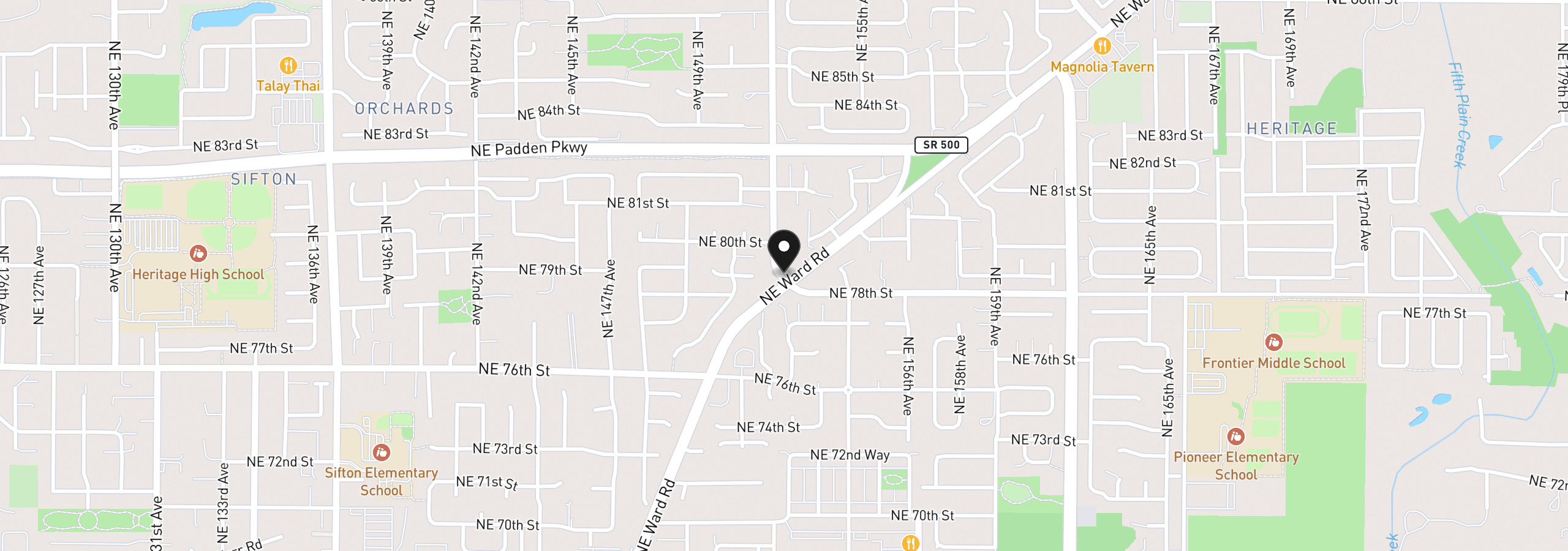 Map showing the location of 7813 NE 152nd Ave, Vancouver, Wa 98682