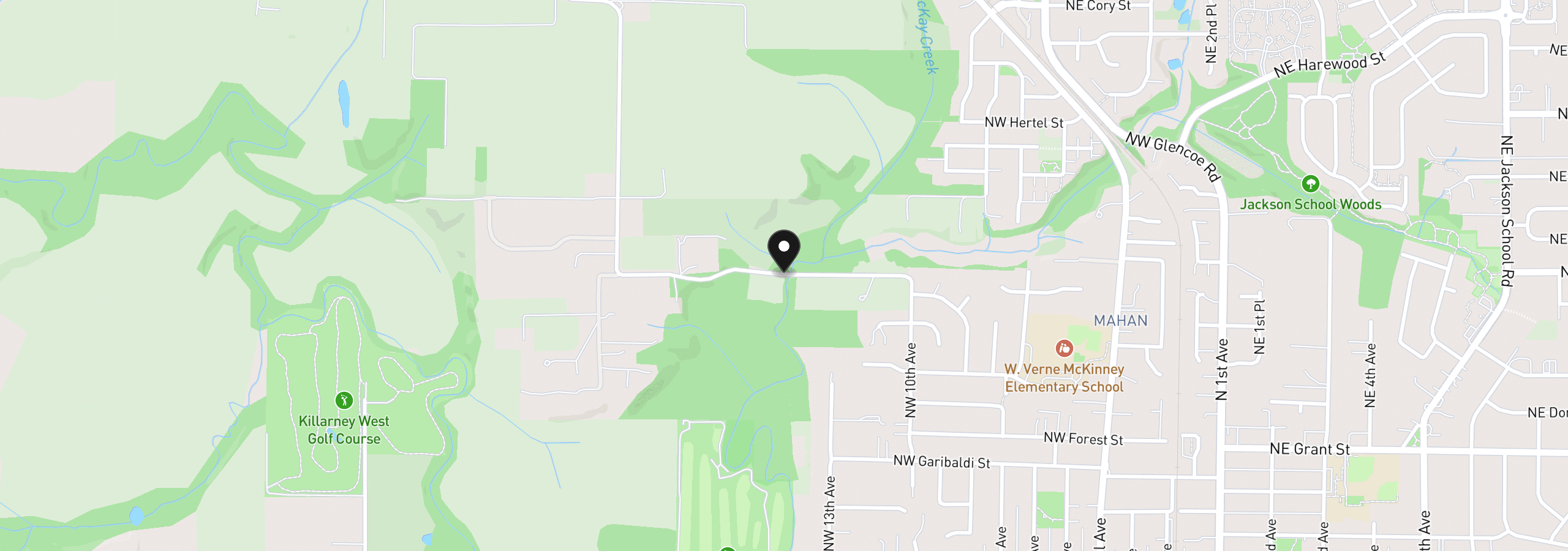 Map showing the location of NW Padgett Rd, Hillsboro, OR 97124