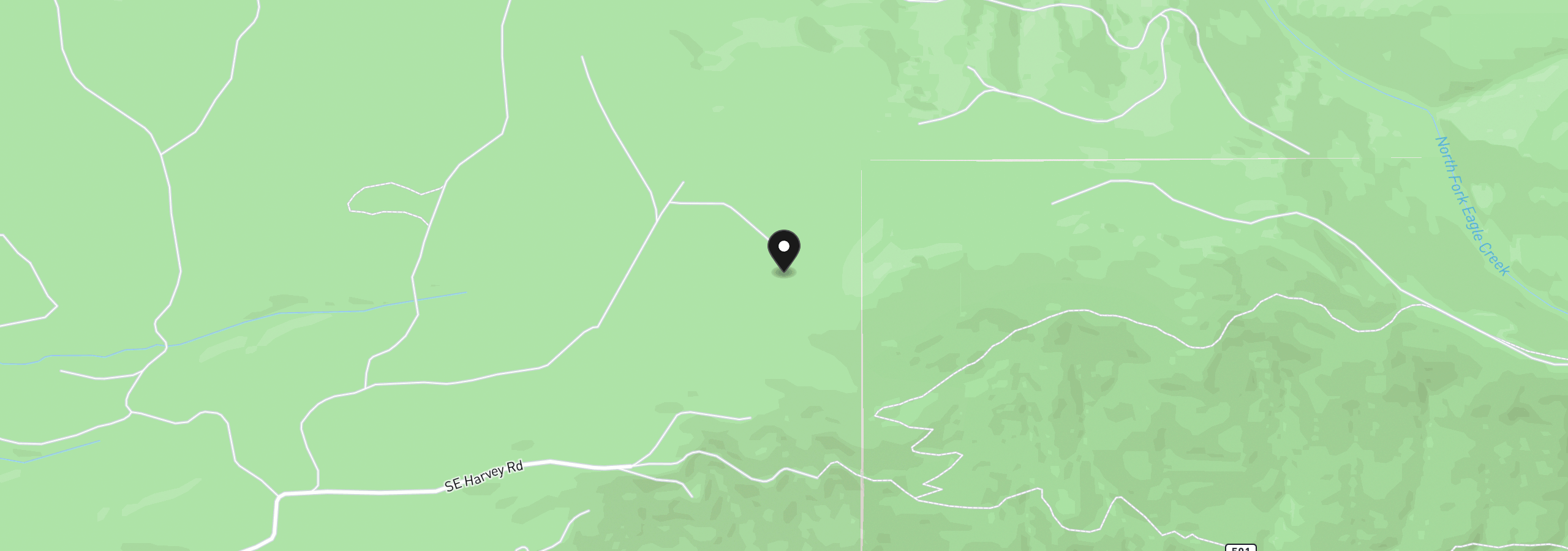 Map showing the location of 0 SE Harvey Rd, Estacada, OR 97023