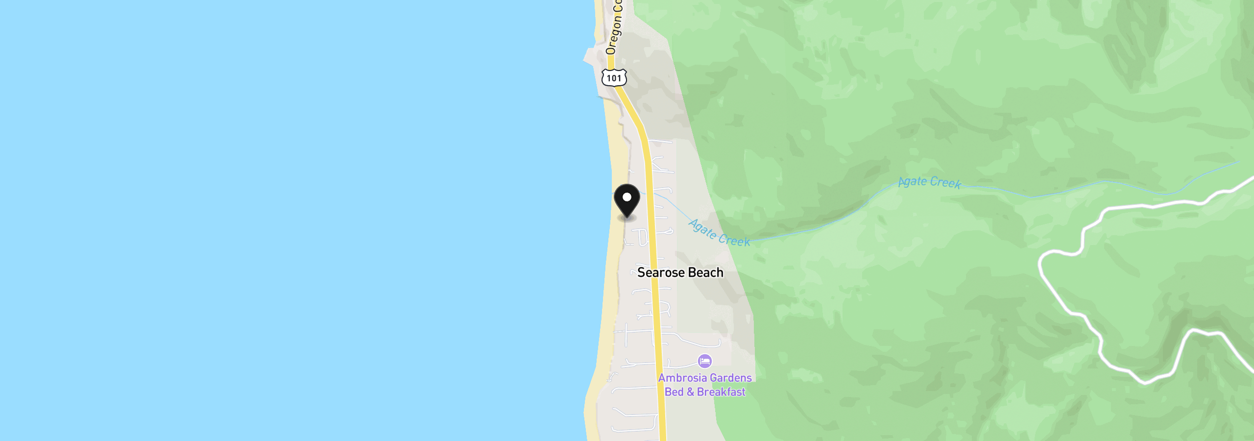 Map showing the location of 2400 Hwy 101, Yachats, OR 97498