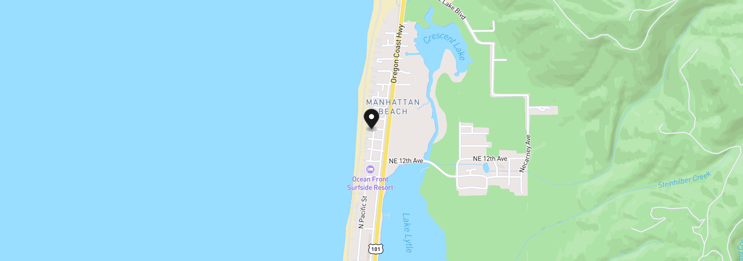 Map showing the location of 150 NW 15th Ave, Rockaway Beach, OR 97136