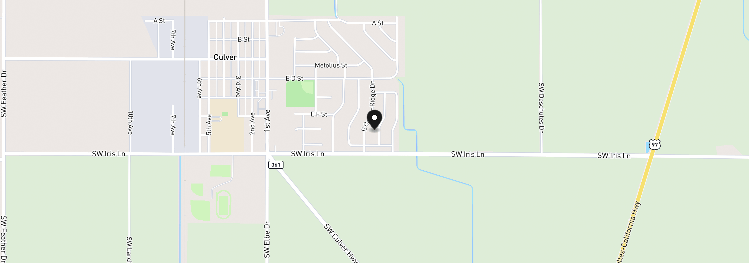 Map showing the location of 721 Mountain Ridge Dr, Culver, OR 97734