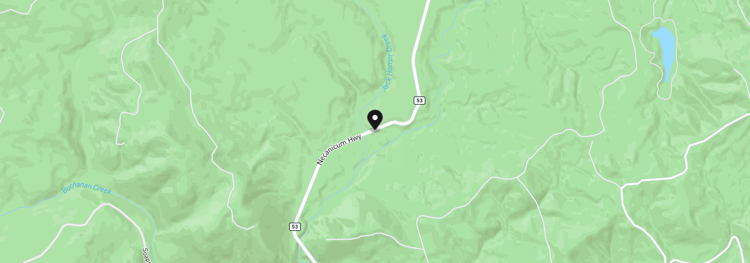 Map showing the location of Hwy 53, Nehalem, OR 97131