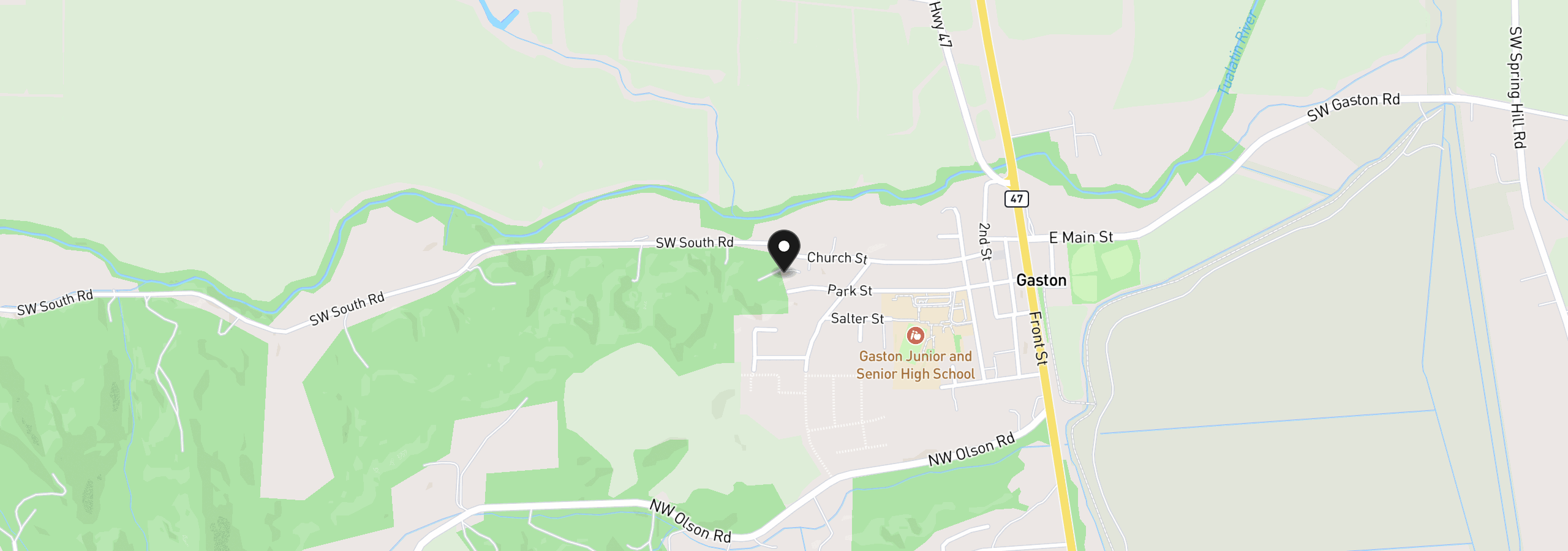 Map showing the location of 0 Carol Dr Lot 2, Gaston, OR 97119