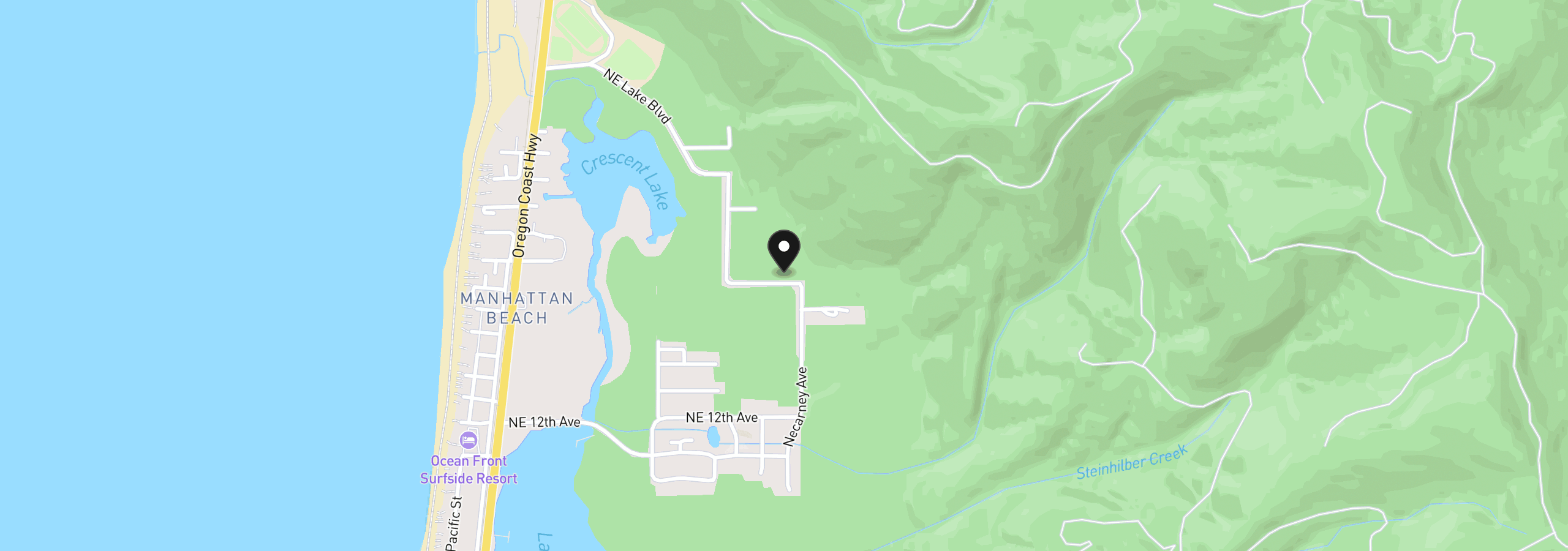 Map showing the location of 9470 NE 18th Ave, Rockaway Beach, OR 97136