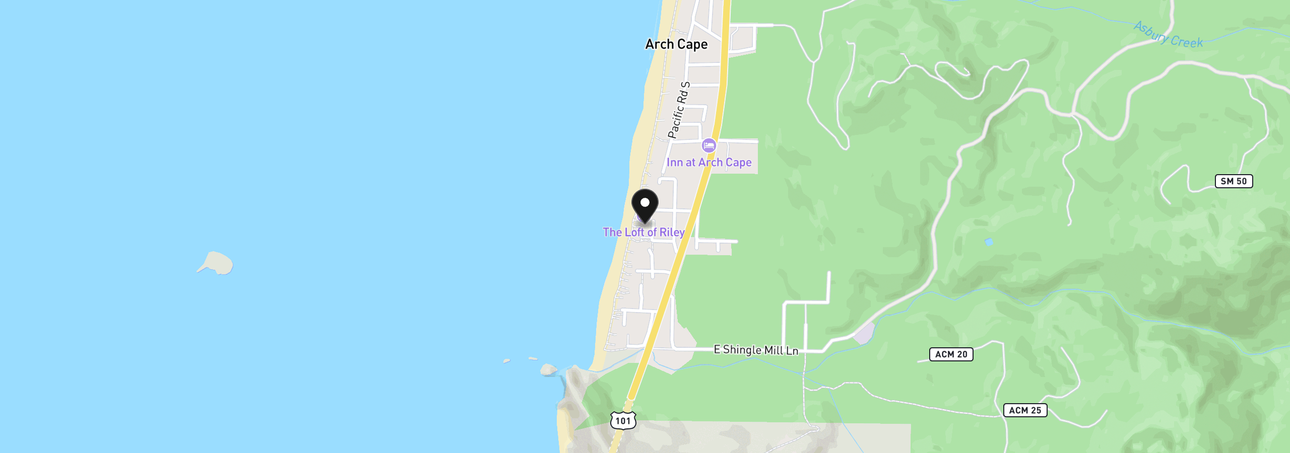 Map showing the location of 79924 Cannon Rd, Arch Cape, OR 97102