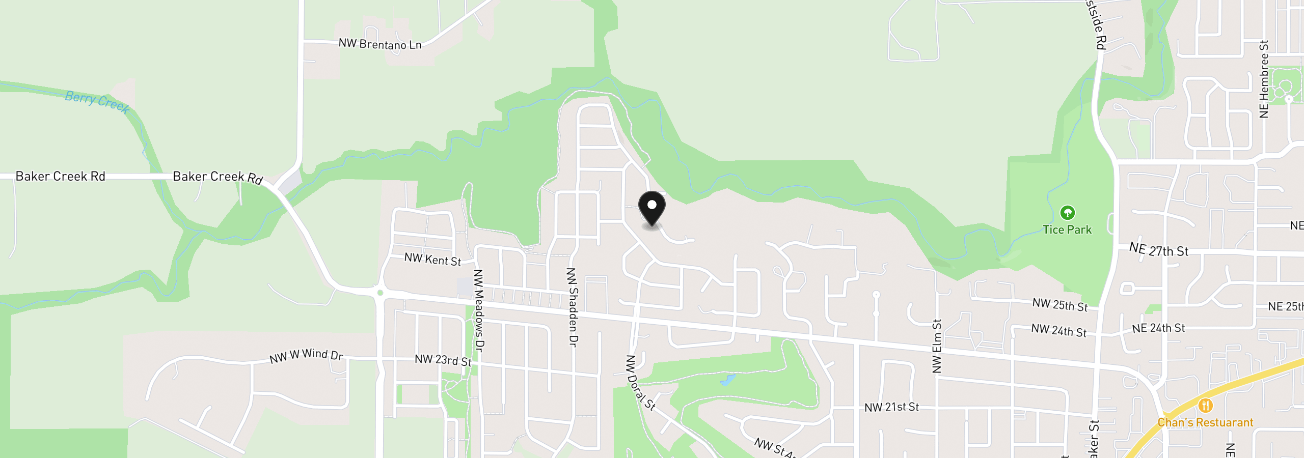 Map showing the location of 2799 NW Pinehurst Dr 11, McMinnville, OR 97128
