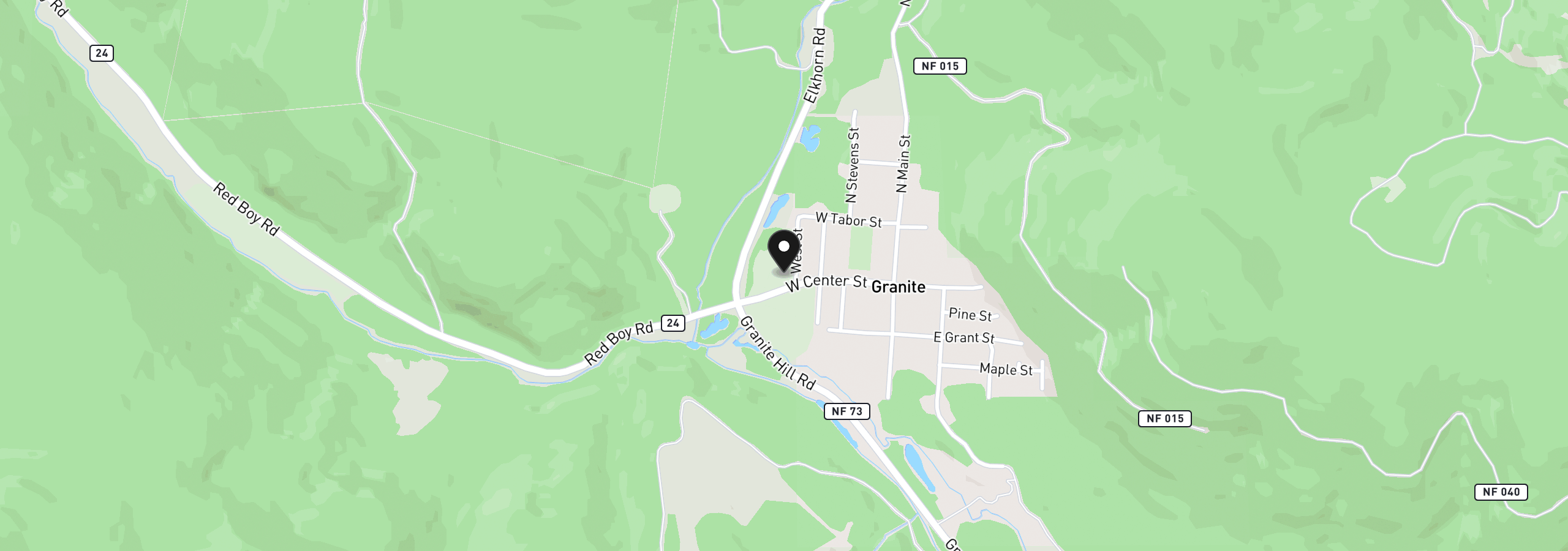 Map showing the location of 1844 Center St, Granite, OR 97877