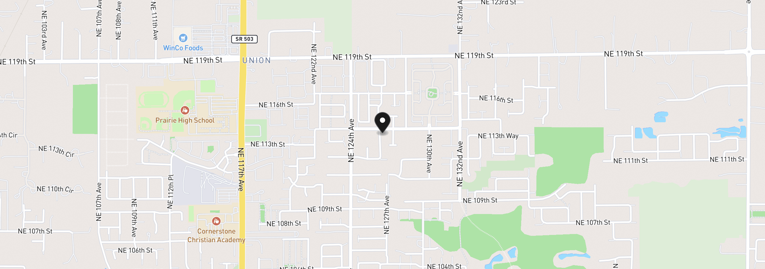 Map showing the location of 1204 NW 167th St, Ridgefield, Wa 98642