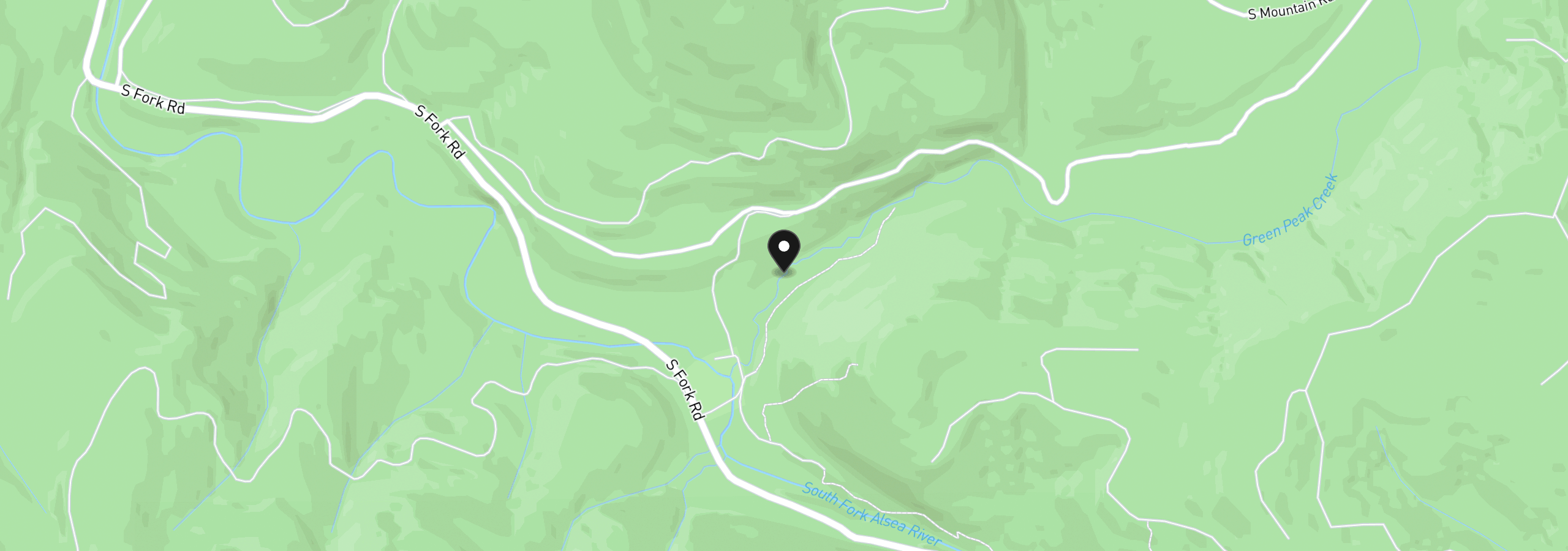 Map showing the location of S. Fork Rd, Alsea, OR 97324