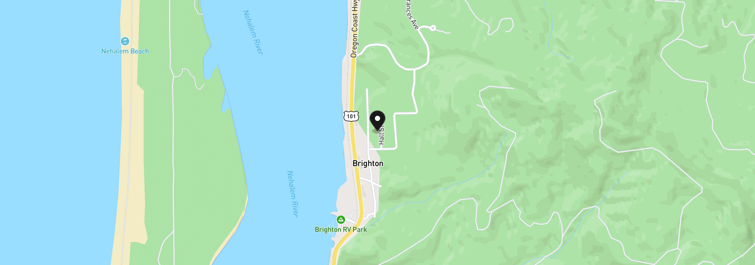 Map showing the location of Hall St (TL 501+502) St, Rockaway Beach, OR 97136