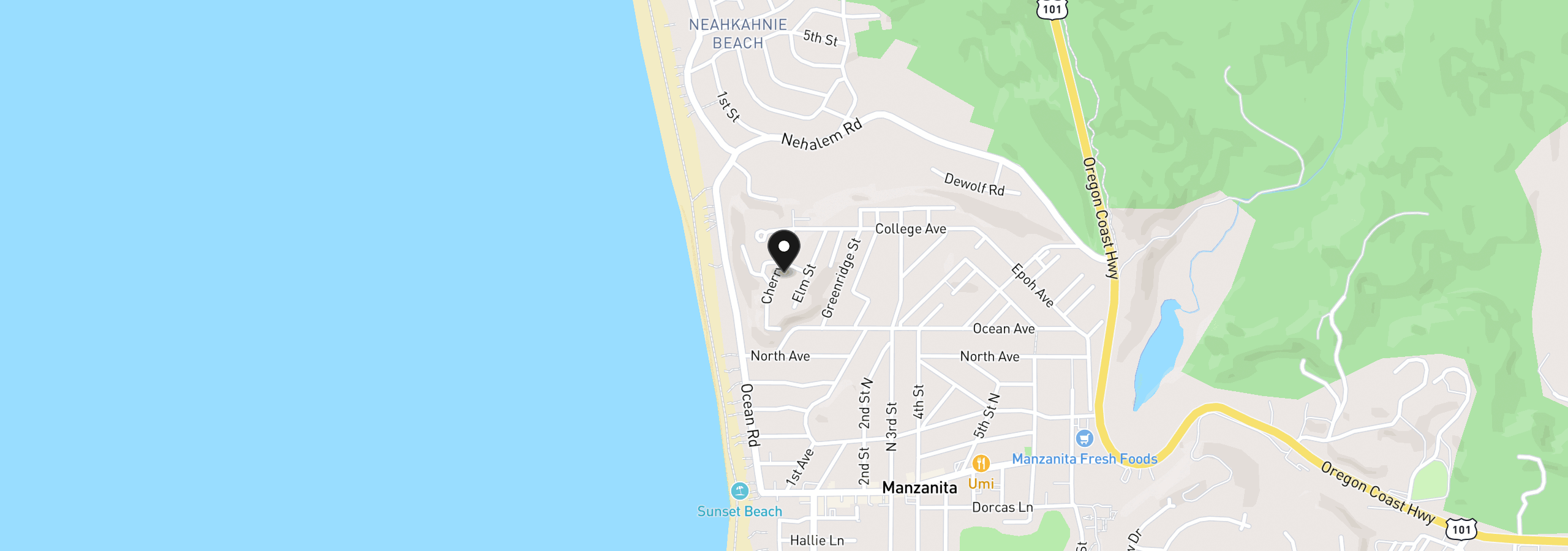 Map showing the location of 786 Cherry St, Manzanita, OR 97130