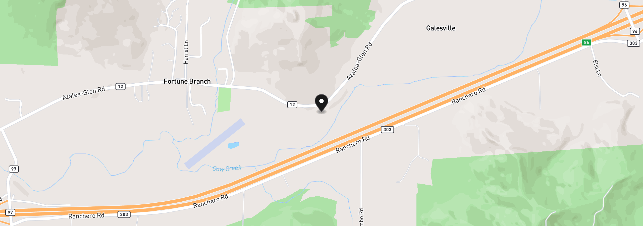 Map showing the location of 3768 Azalea Glen Rd, Glendale, OR 97442