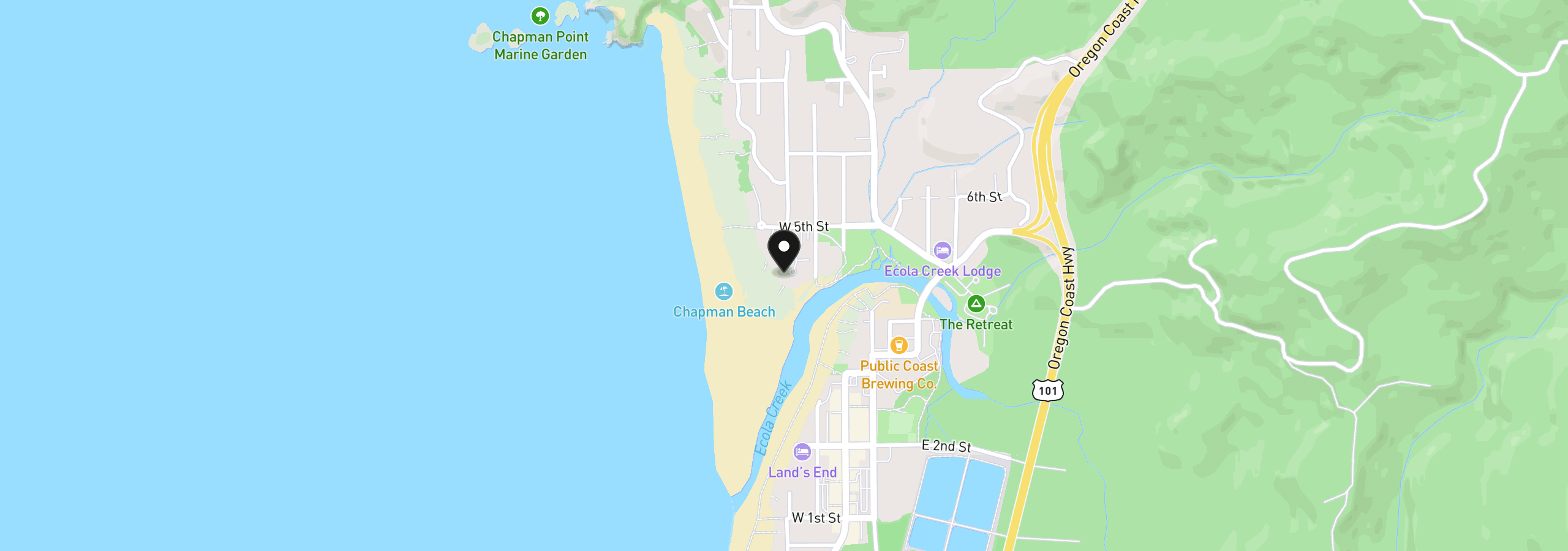 Map showing the location of 651 N Breaker Point Dr 651, Cannon Beach, OR 97110