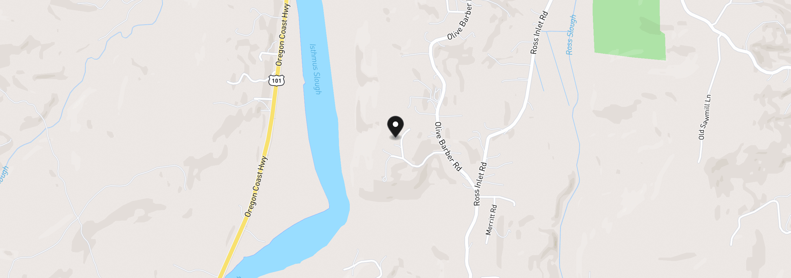 Map showing the location of 0 Silver Rd, Coos Bay, OR 97420
