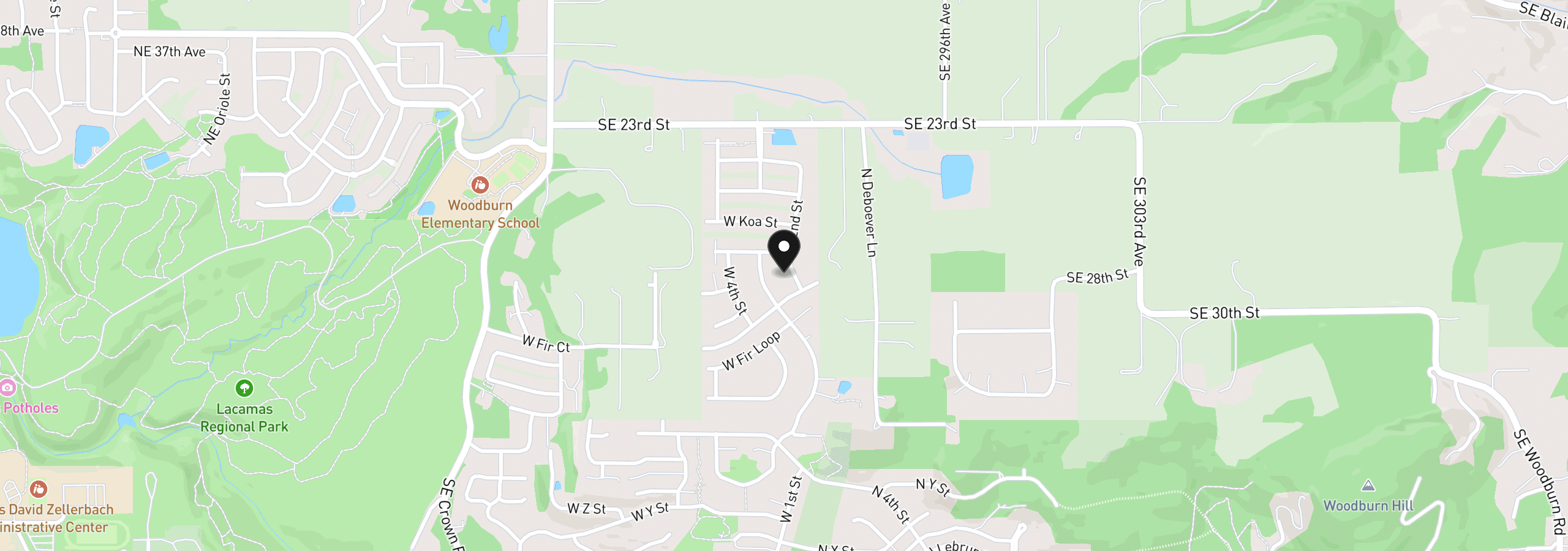 Map showing the location of 3547 W 2nd St, Washougal, Wa 98671