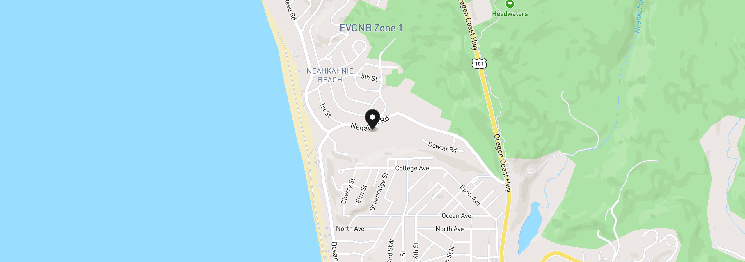 Map showing the location of 8189 Nehalem Rd, Manzanita, OR 97130