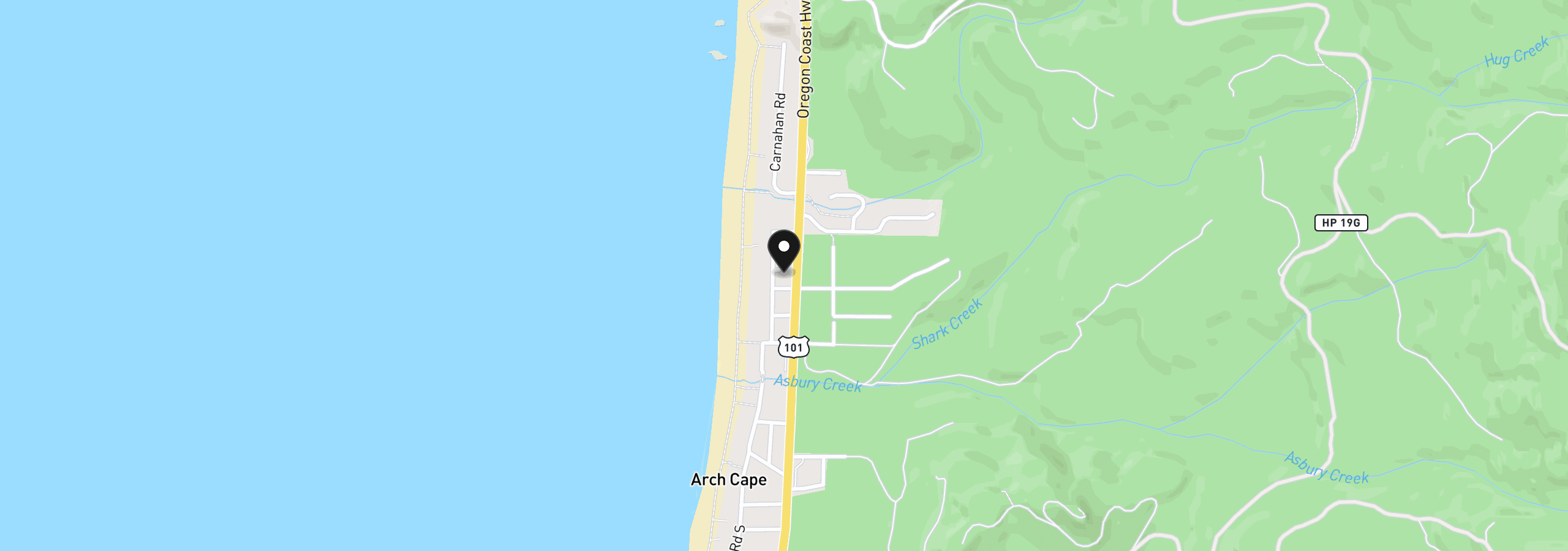 Map showing the location of 80307 Pacific Rd, Arch Cape, OR 97102