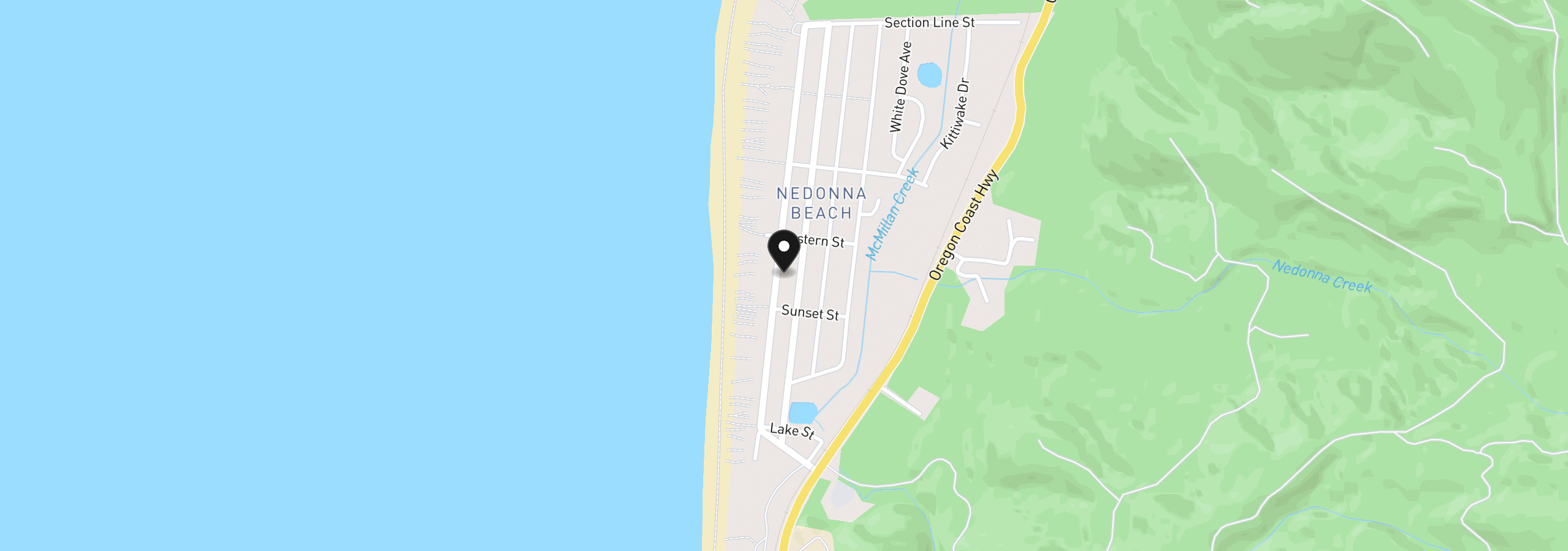 Map showing the location of 26095 Beach Dr, Rockaway Beach, OR 97136