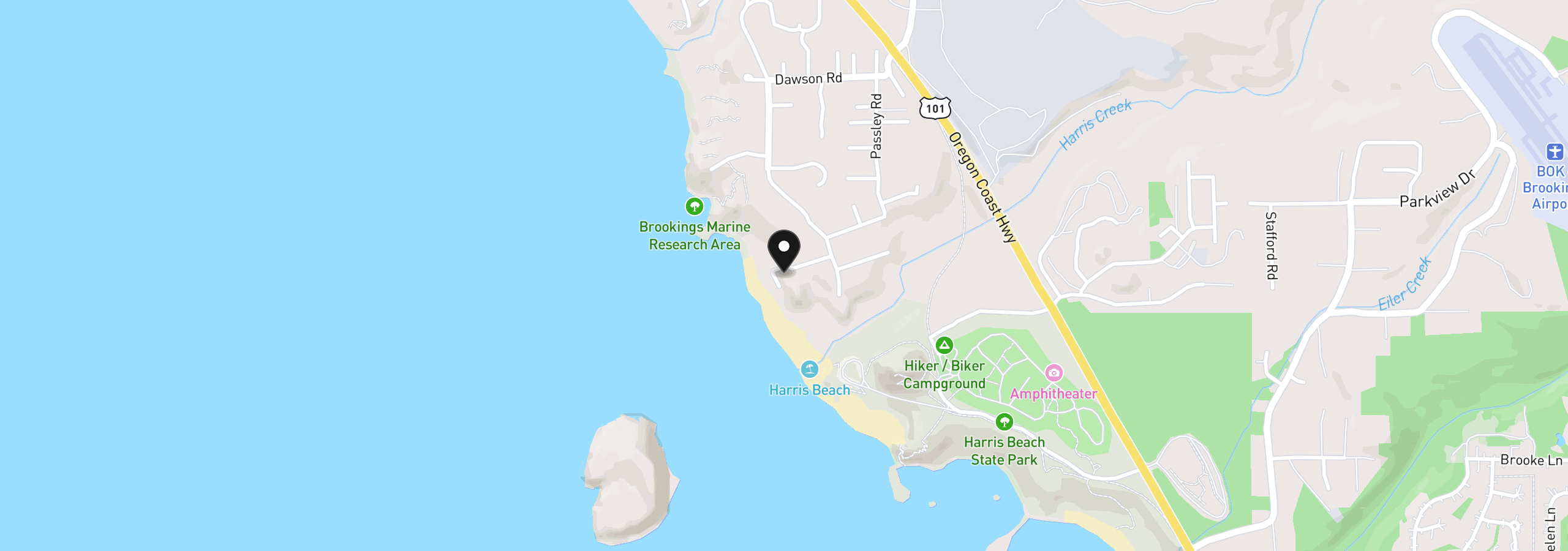 Map showing the location of 96439 Shorewood Ter, Brookings, OR 97415
