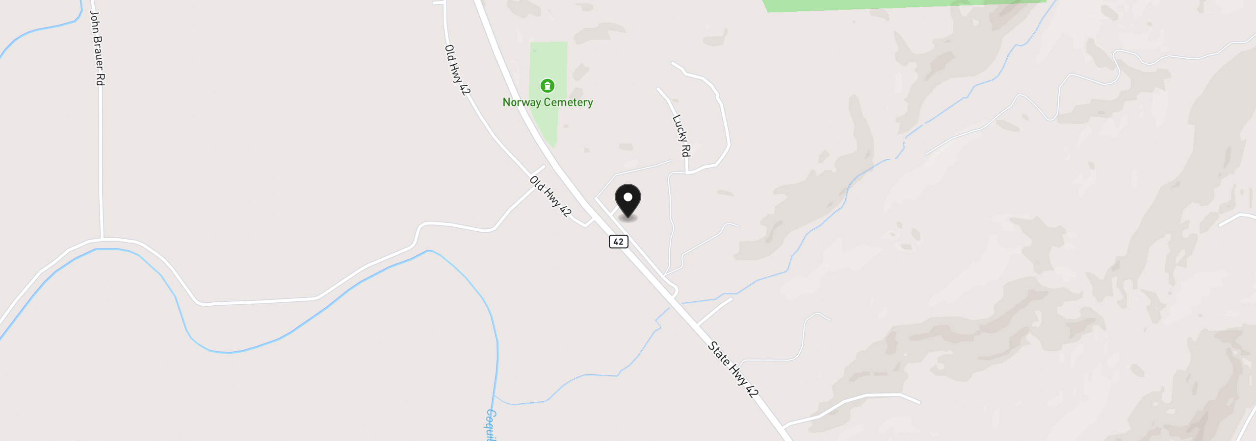 Map showing the location of 54345 Frontage Rd, Myrtle Point, OR 97458