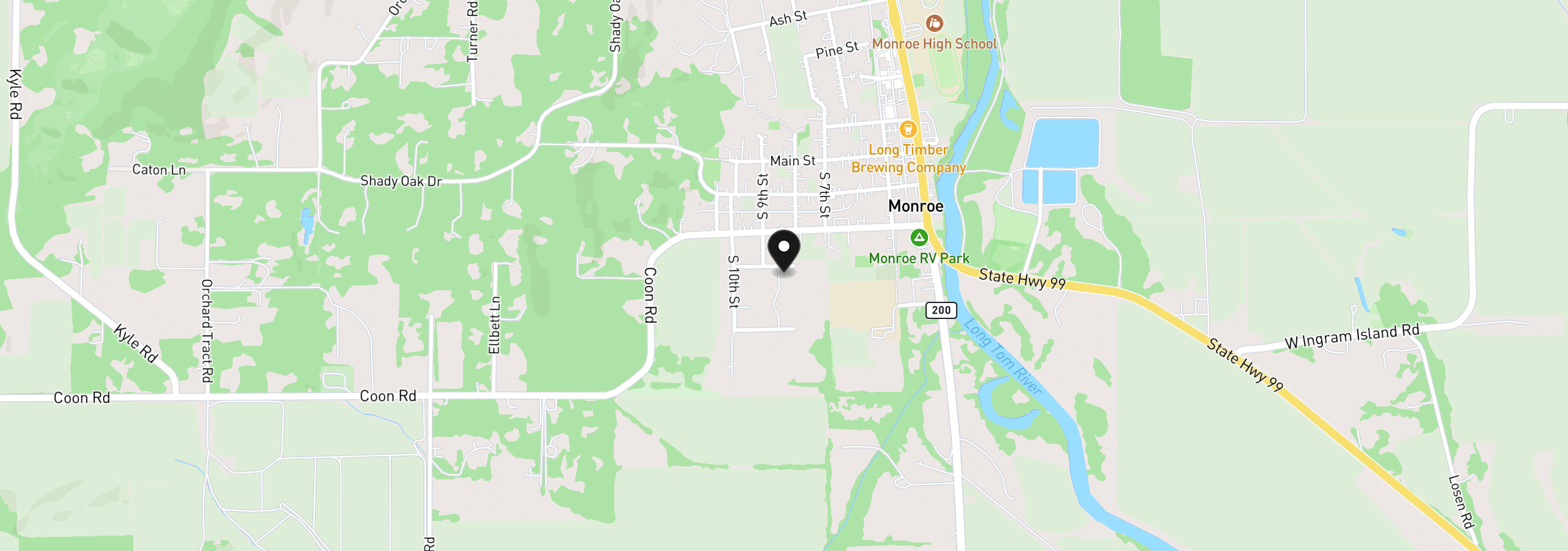 Map showing the location of 830 Aldrich Way, Monroe, OR 97456