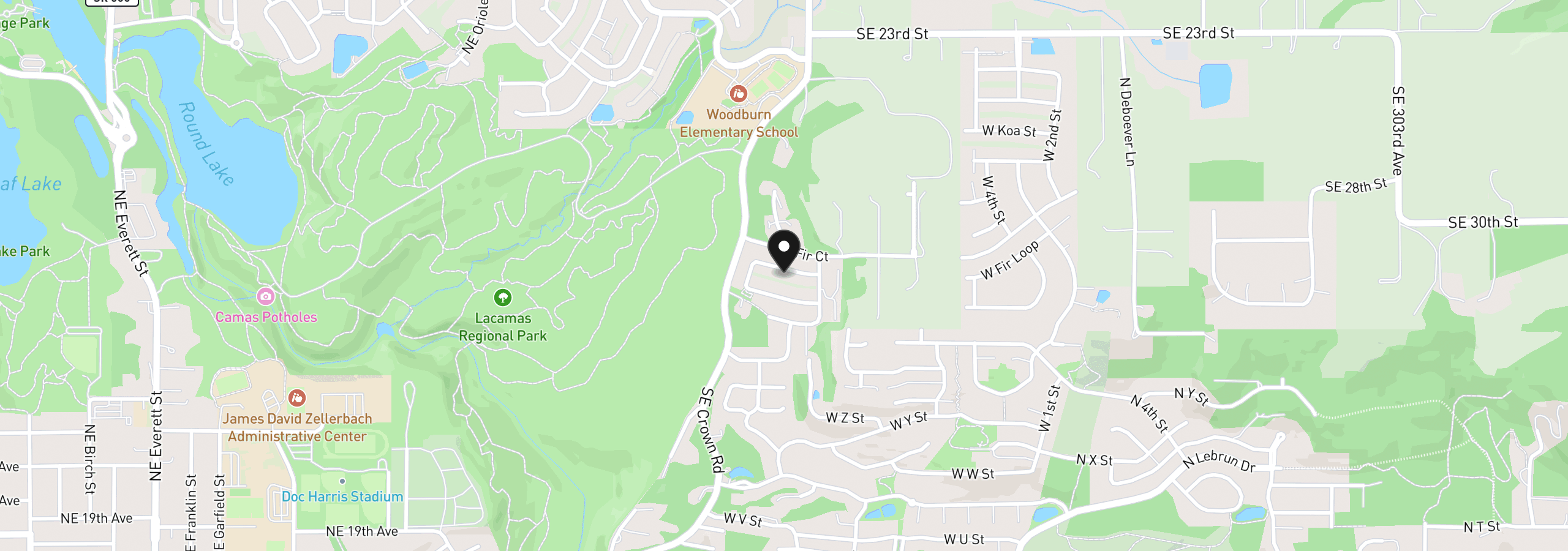 Map showing the location of 916 W Magnolia Loop, Washougal, Wa 98671