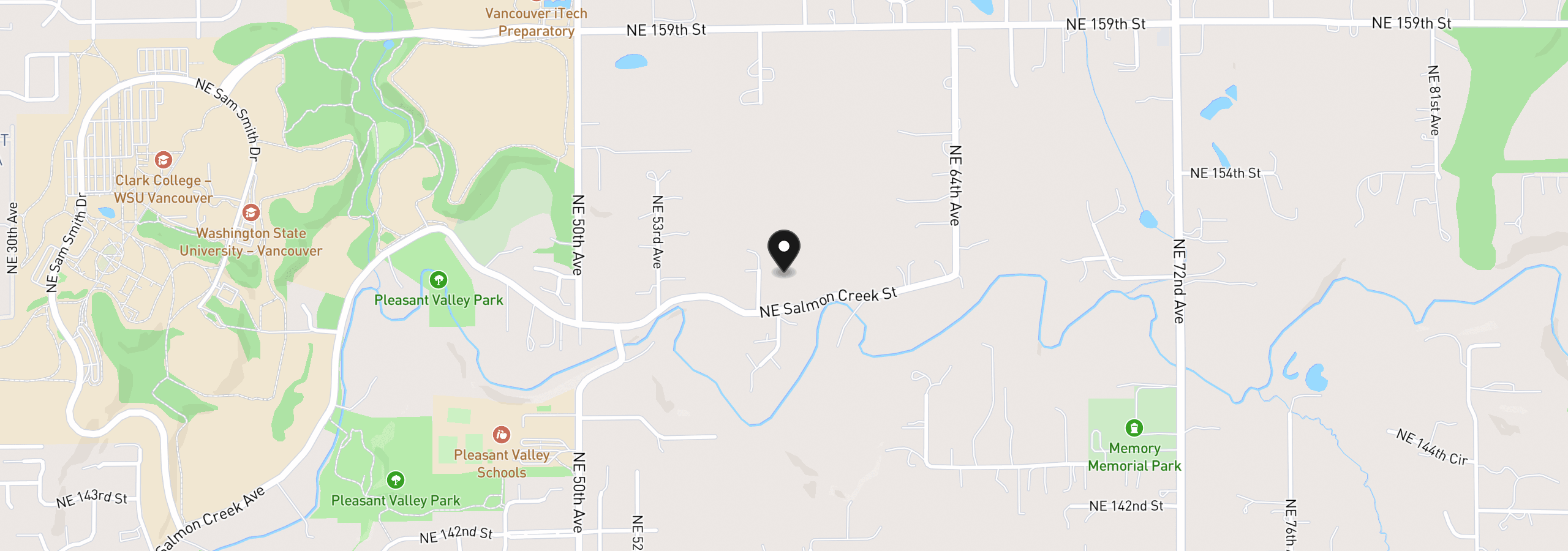 Map showing the location of NE 52nd Cir 1, Vancouver, Wa 98686