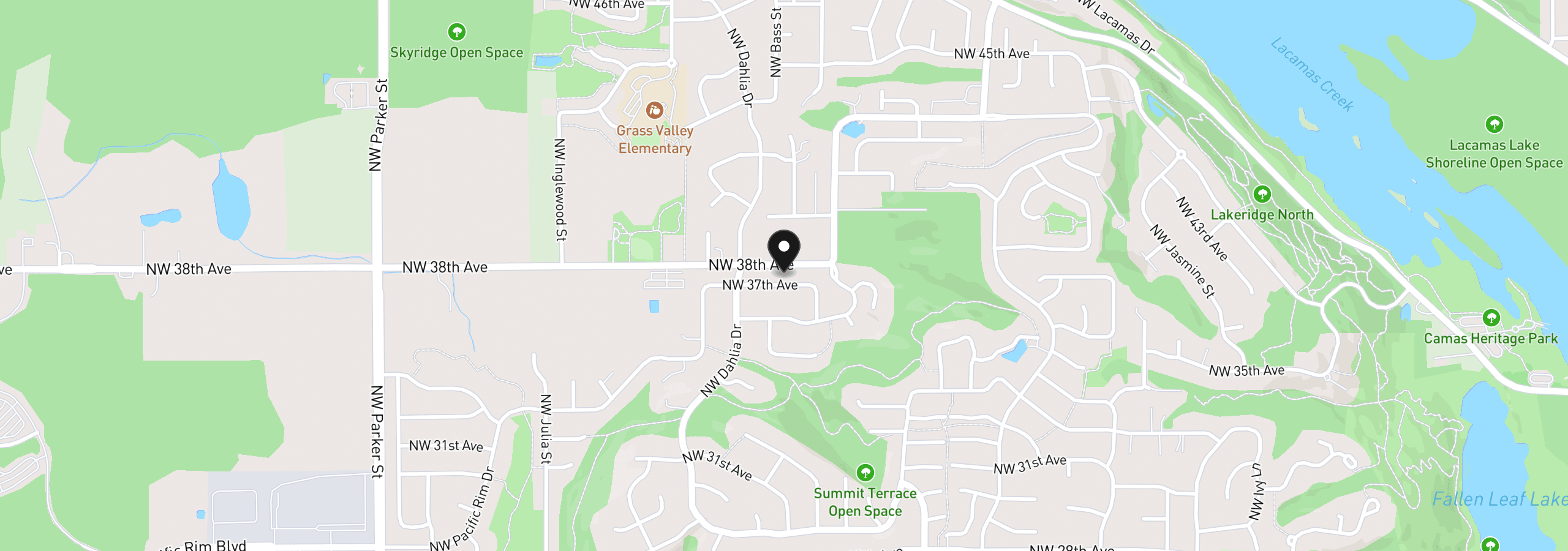 Map showing the location of 2609 NW 37th Ave, Camas, Wa 98607