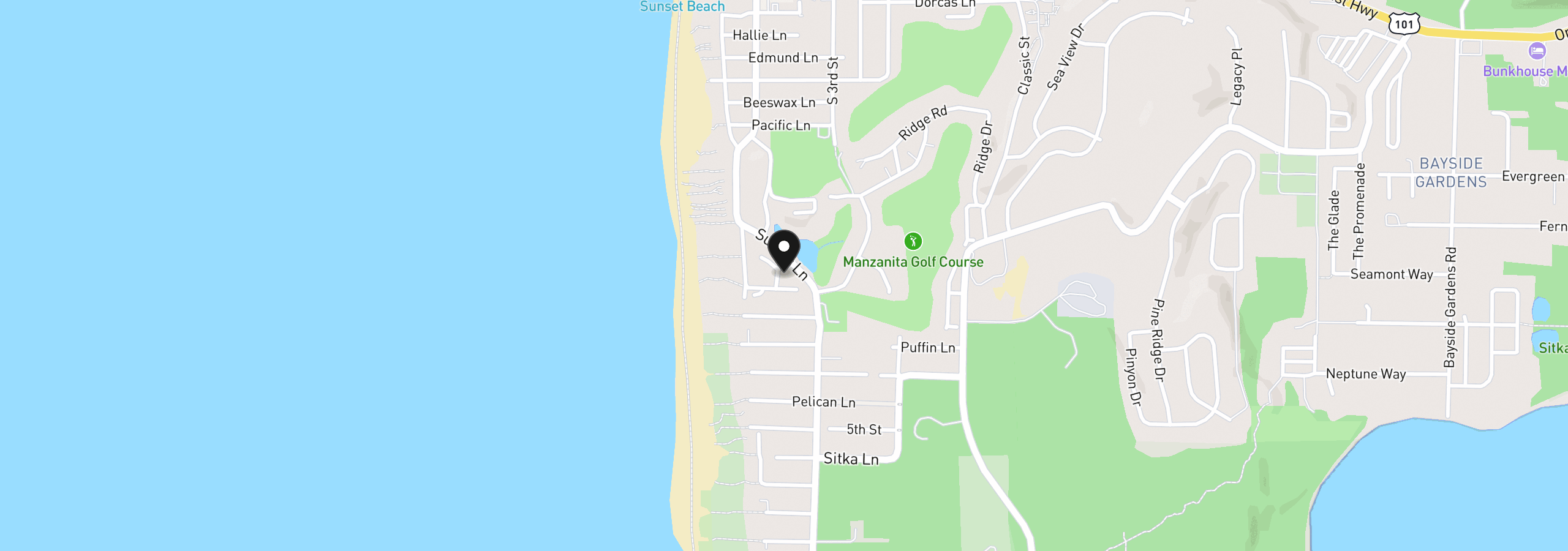 Map showing the location of Tobin Ln Tl 9800, Manzanita, OR 97130
