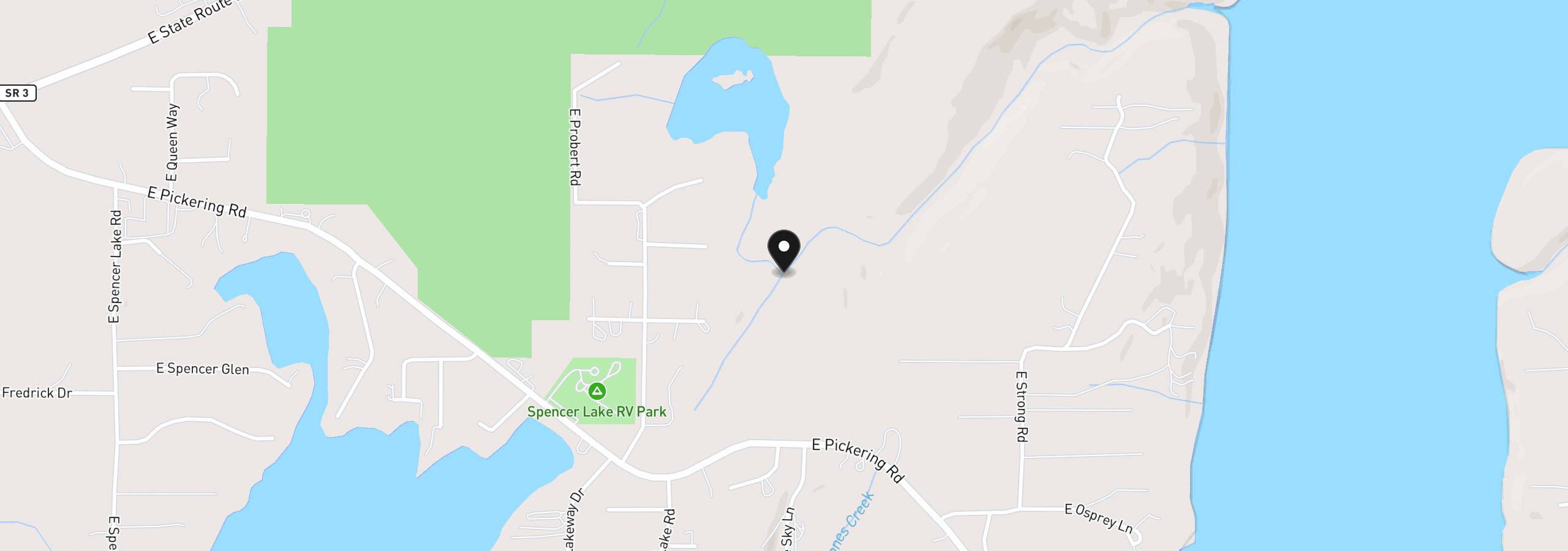 Map showing the location of 0 E Strong Rd 34, Shelton, Wa 98584