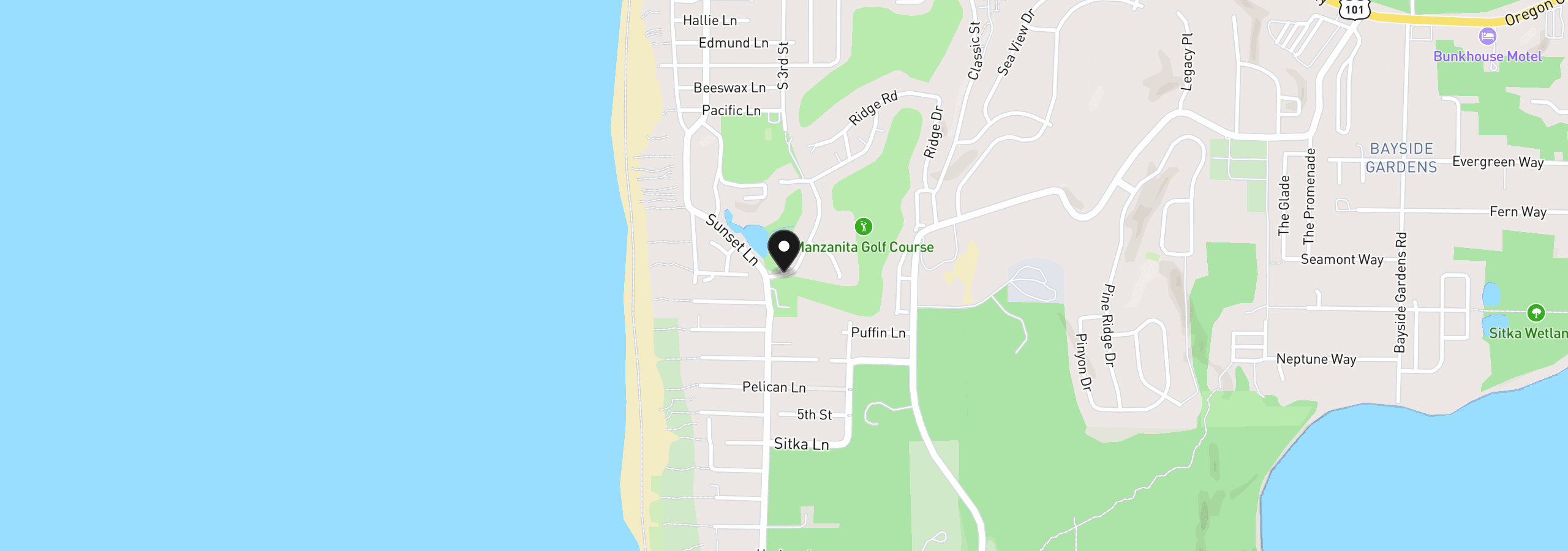 Map showing the location of 910 Lakeview Dr 5100, Manzanita, OR 97130