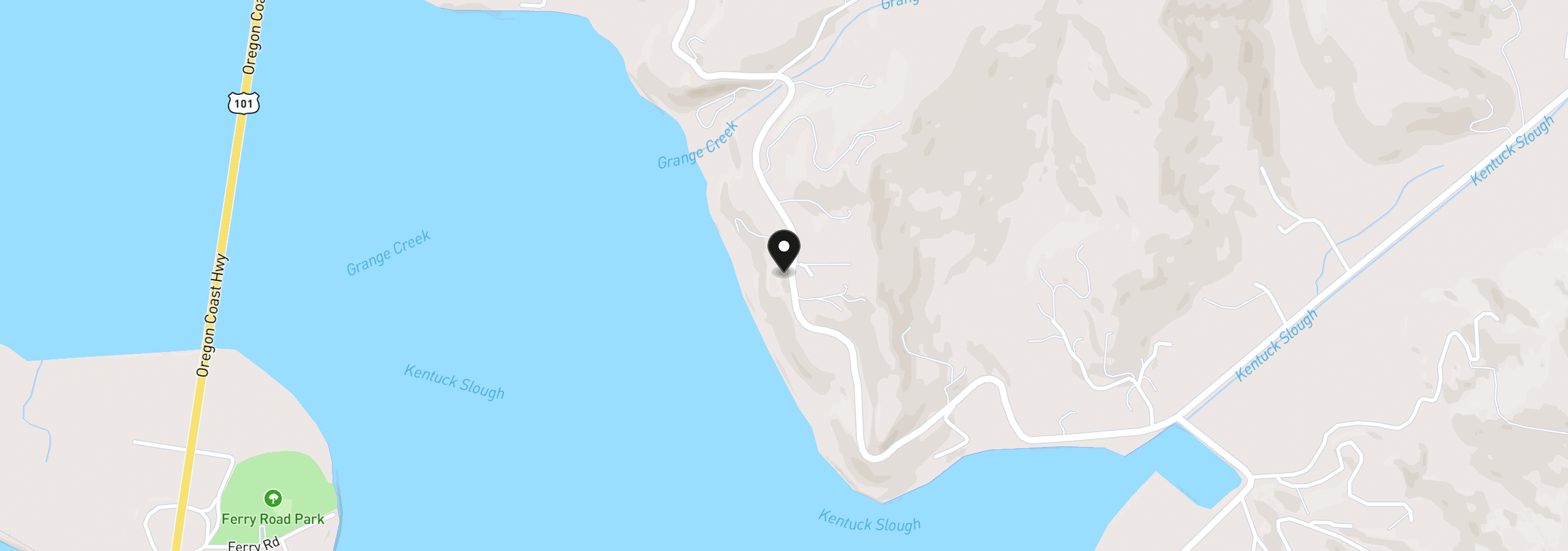 Map showing the location of 66528 E Bay Rd, North Bend, OR 97459